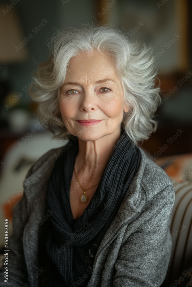 Fototapeta premium Graceful Senior Woman with Timeless Elegance