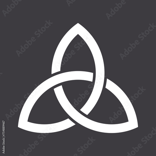 Abstract celtic knot design isolated on black background. Vector illustration.