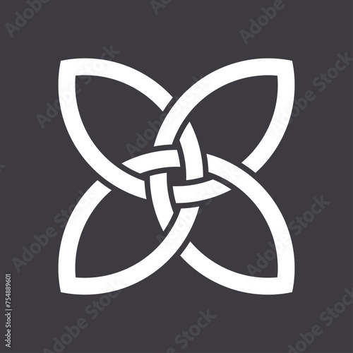 Abstract celtic knot design isolated on black background. Vector illustration.