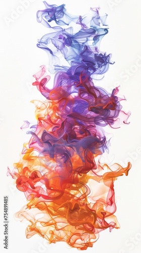 Multi color powder explosion isolated on white background. Colored dust splash cloud on white background.