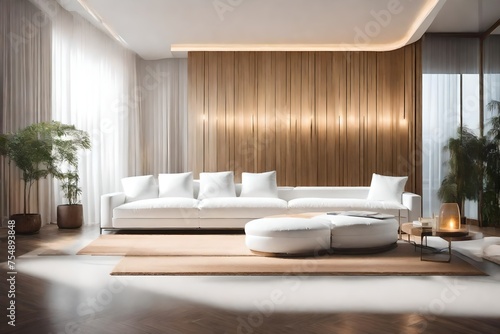modern living room with white sofa set © MUHAMMAD
