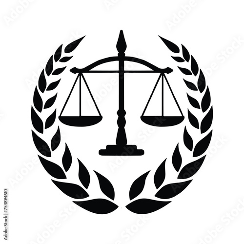 vector advocate and Justice or law logo  illustration