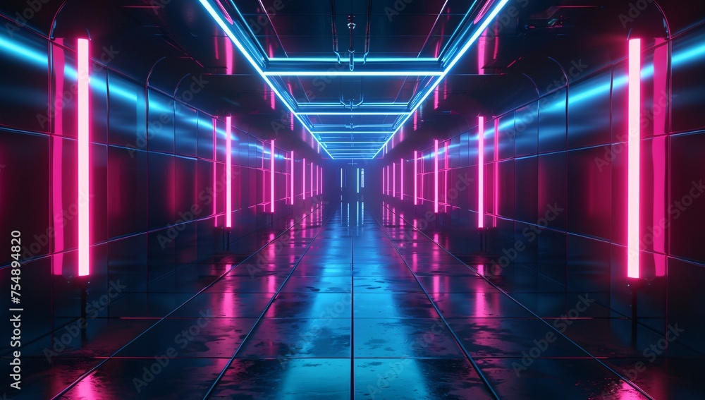Neon-Lit Tunnel A Glowing Pathway to the Future Generative AI Neon-Lit Tunnel A Glowing Pathway to the Future Generative AI