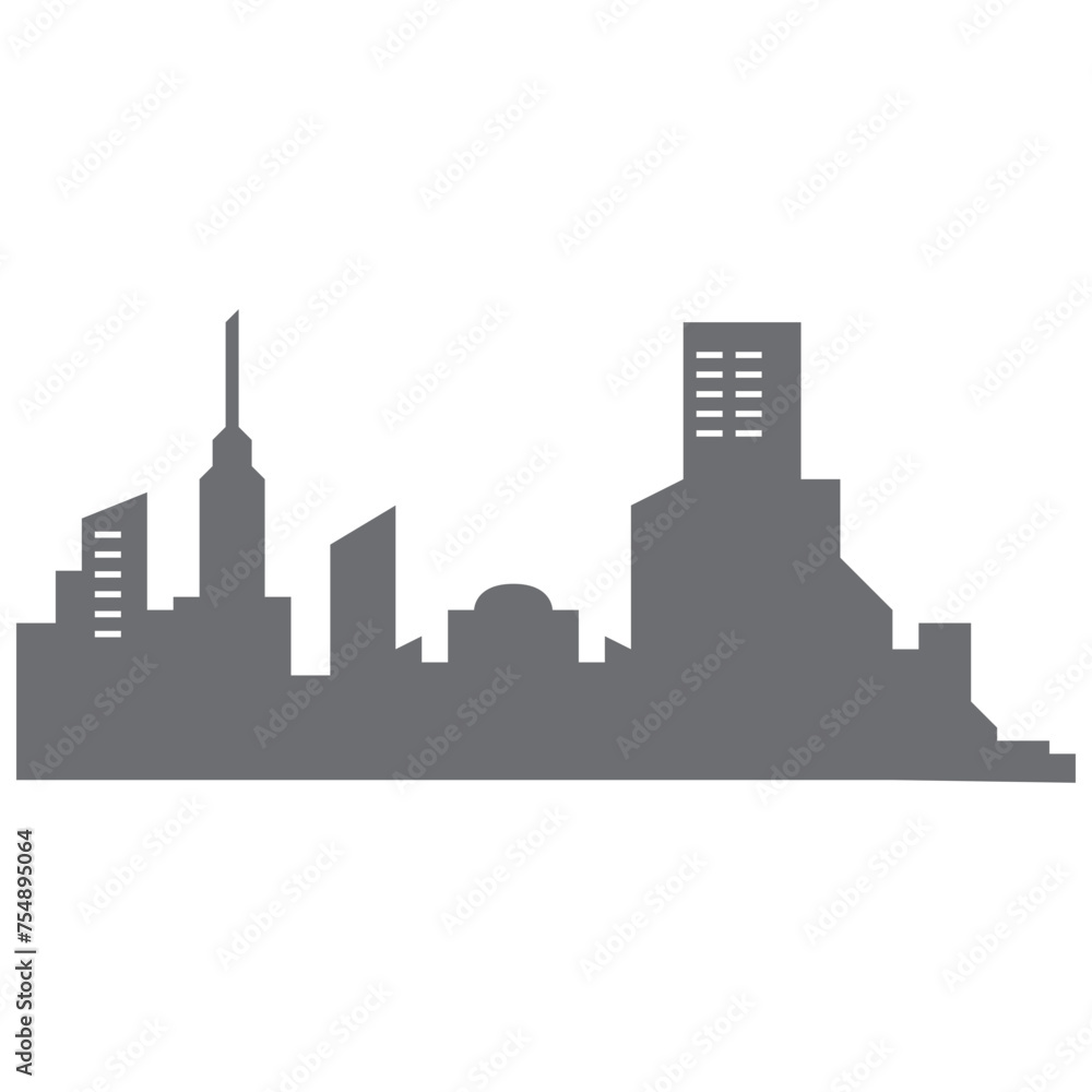 Naklejka premium Metropolis City Silhouette