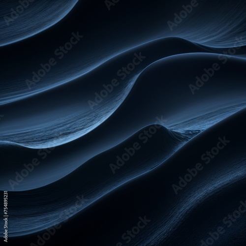 Elegantly flowing purple and black waves in abstract digital art design