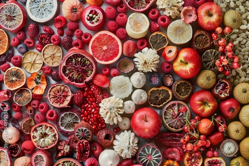 Colorful assortment of fresh fruits and berries. Generative AI