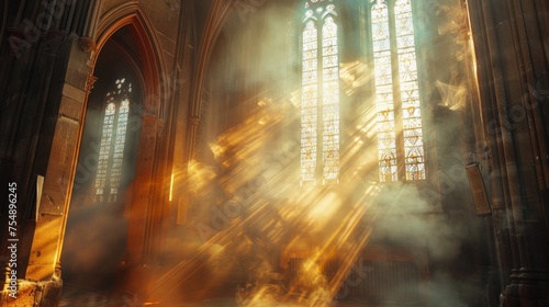 Velvety Light Filtering Through Church Window