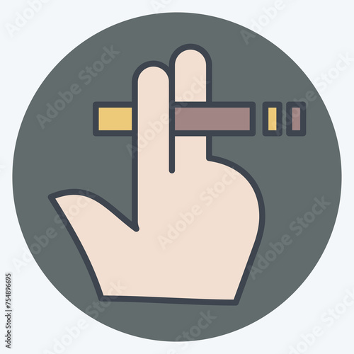Icon Smoke. related to World Cancer symbol. color mate style. simple design editable. simple illustration