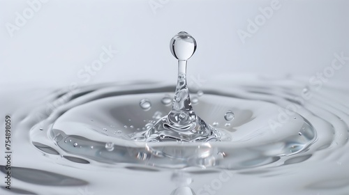 High Speed Photography of a Crystal-clear Water Droplet on the Verge of Impact on a Tranquil Water Surface
