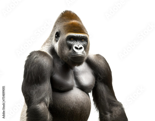Gorilla standing isolated on white background, cut out © Animaflora PicsStock