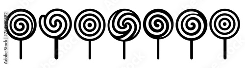 Lollipop silhouette set vector design big pack of illustration and icon