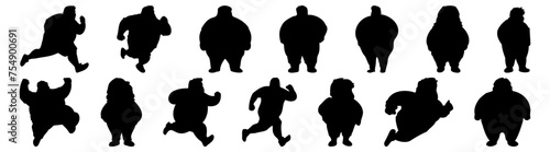 Fat people silhouette set vector design big pack of illustration and icon
