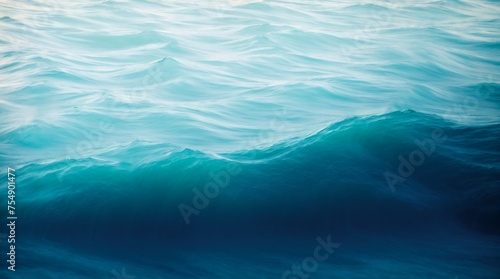 Serene abstract waves of ethereal blue gently undulating in a dreamy seascape 