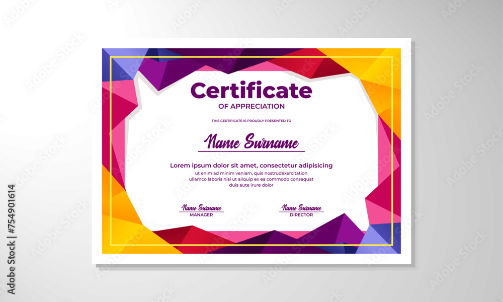 elegant gradient certificate design template