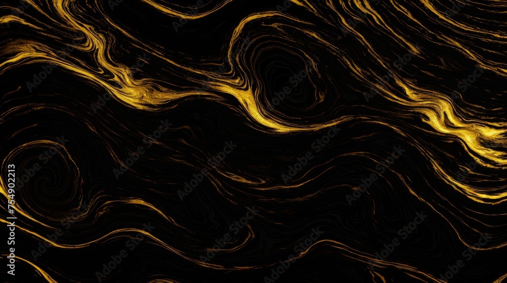 Sparkling golden swirls dance in the shadows of a captivating textured artwork Sparkling golden swirls dance in the shadows of a captivating textured artwork