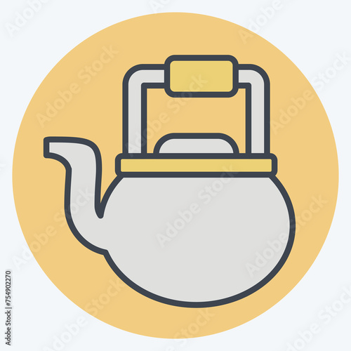 Icon Kettle. related to Cooking symbol. color mate style. simple design editable. simple illustration photo