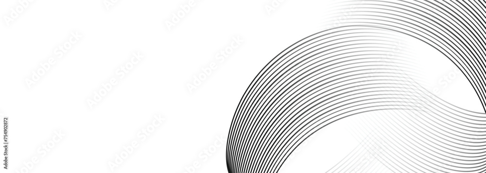 black abstract banner background with glowing geometric circle lines. Modern dark grey gradient shiny lines pattern and Futuristic technology web background for brochure, cover, poster, header black abstract banner background with glowing geometric circle lines. Modern dark grey gradient shiny lines pattern and Futuristic technology web background for brochure, cover, poster, header