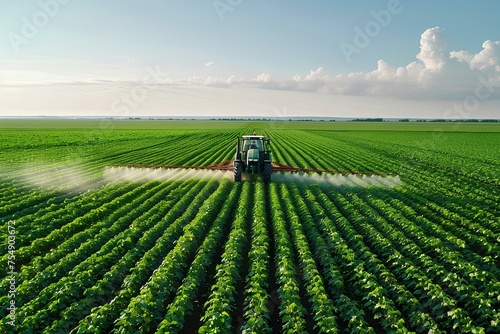 tractor in the field spraying chemicals