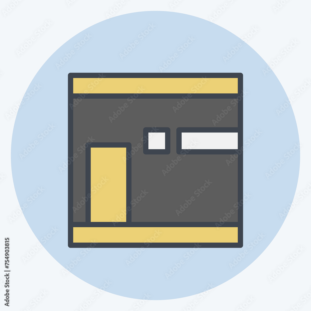 Icon Kaaba. related to Ramadan symbol. color mate style. simple design editable. simple illustration Icon Kaaba. related to Ramadan symbol. color mate style. simple design editable. simple illustration