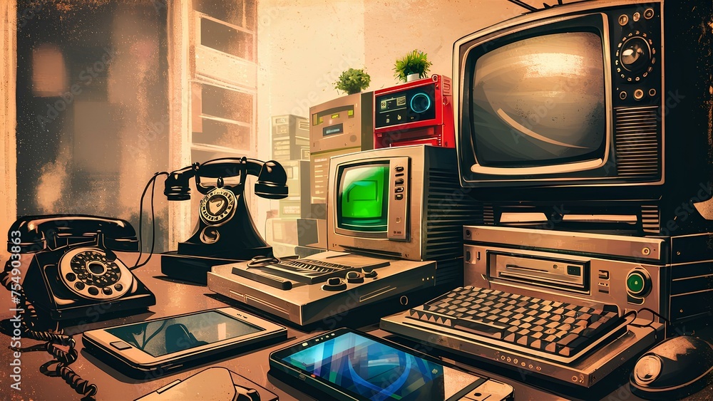 Naklejka premium the evolution of technology