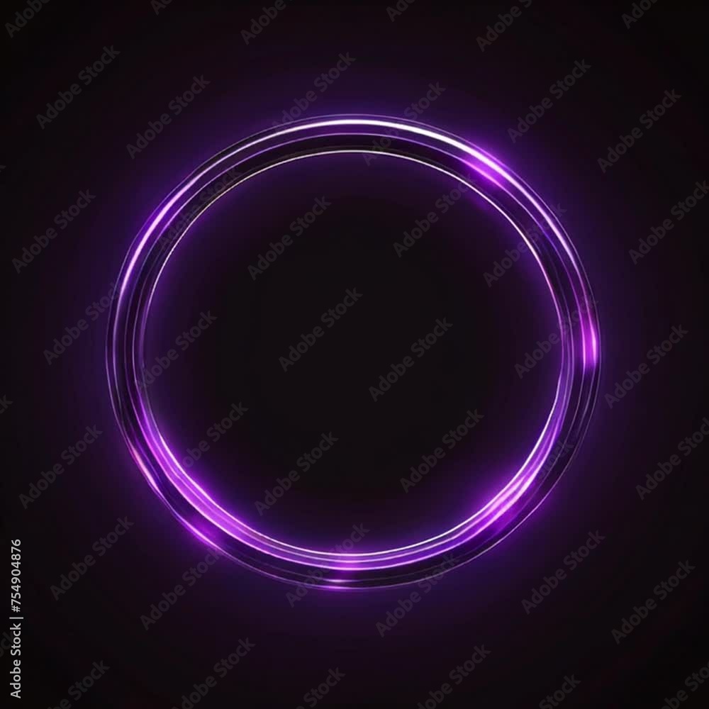 Neon circle rotation of frame with shining effects on dark background, abstract background with glowing circles, round motion frame. Neon circle rotation of frame with shining effects on dark background, abstract background with glowing circles, round motion frame.