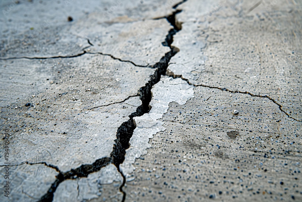 Obraz premium Cracked Concrete A Glimpse into the Future of Urban Design Generative AI
