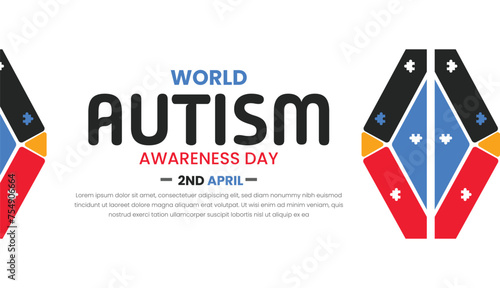 World Autism day, Empowering Individuals with Autism, World Autism Awareness Day. April 22. Holiday concept. Template for background, banner, card, poster with text inscription.
