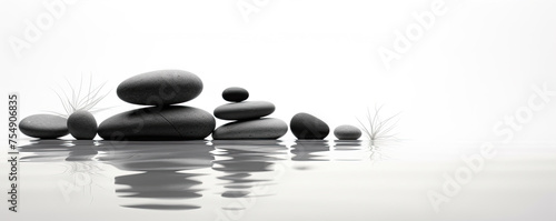 Spa pebbles or stones isolated . Stones on white background.