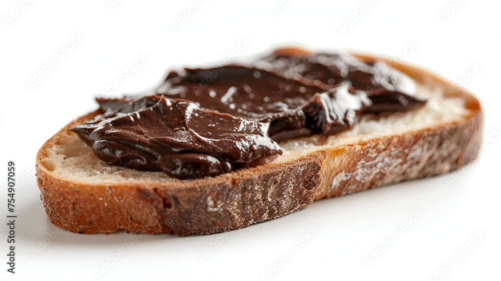 image of a slice of sourdough bread with chocolate, generative ai