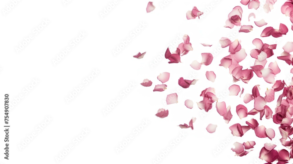 colored petals with copy space