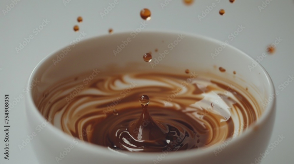 Coffee Cup Suspended in Mid-Air Capturing the Perfect Drop Moment Coffee Cup Suspended in Mid-Air Capturing the Perfect Drop Moment