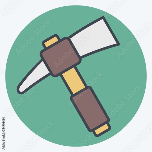 Icon Pick axe. related to Construction symbol. color mate style. simple design editable. simple illustration