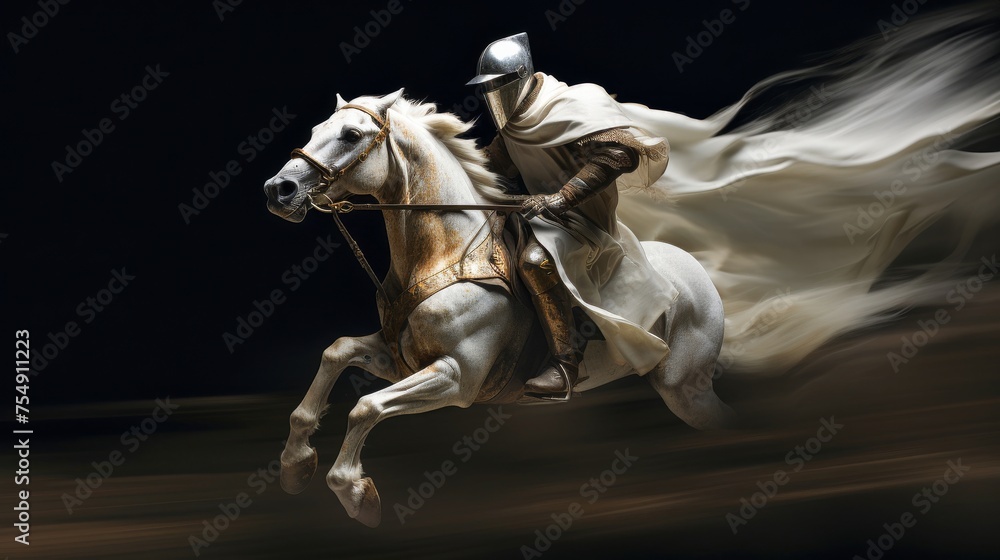 An abstract interpretation of a disabled knight in motion shot from a fast paced camera angle to create a sense of urgency An abstract interpretation of a disabled knight in motion shot from a fast paced camera angle to create a sense of urgency