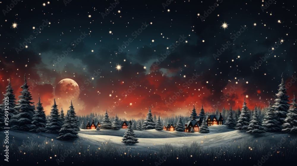 Fototapeta premium Sparkling Aurora Christmas Background Ready for Text Inclusion