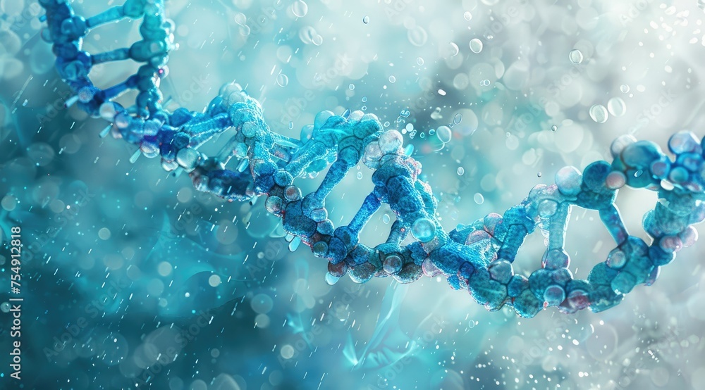 Human Genome and Genetic Material Science: UHD Image with Aquamarine and Blue Tones, Watercolorist Style, Interactive Experiences Human Genome and Genetic Material Science: UHD Image with Aquamarine and Blue Tones, Watercolorist Style, Interactive Experiences