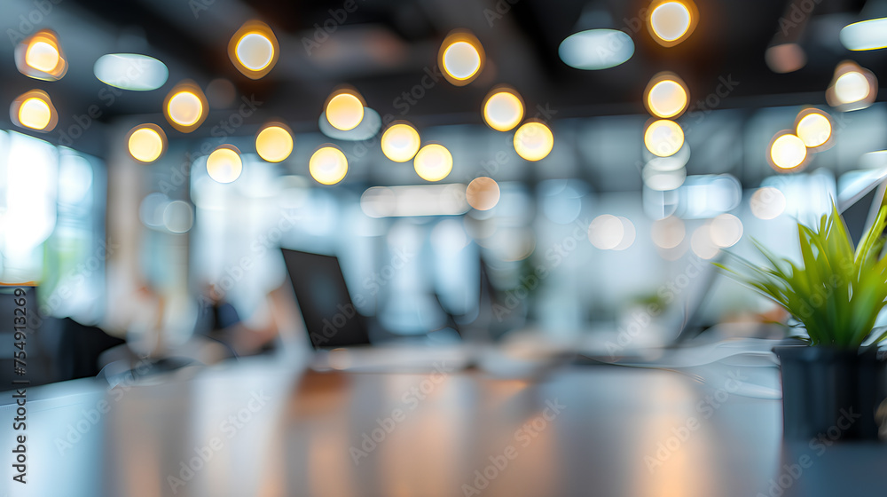 Cozy modern office space with a blurred background featuring circular ceiling lights and a plant on the table.
Cozy modern office space with a blurred background featuring circular ceiling lights and a plant on the table.