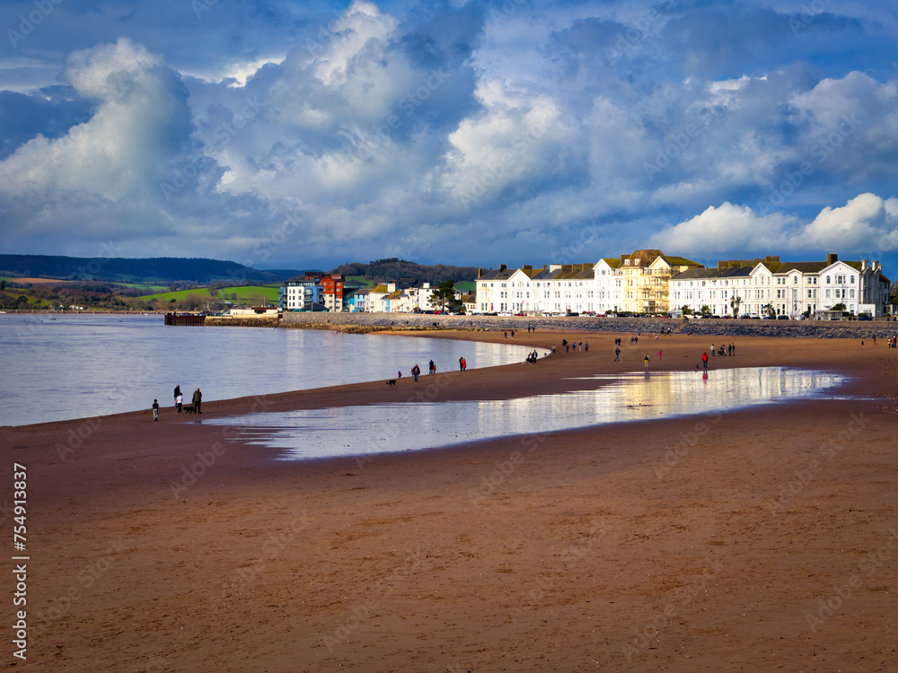 Exmouth beach in East Devon, UK