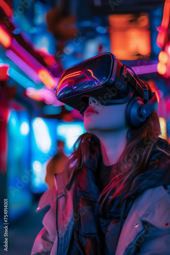 A captivating editorial photo illustrating the immersive experiences of virtual reality in the future