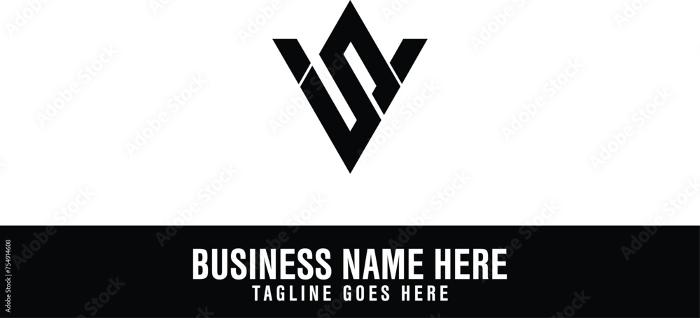 Naklejka premium VS Logo, VS Monogram, VS Symbol, VS Icon
