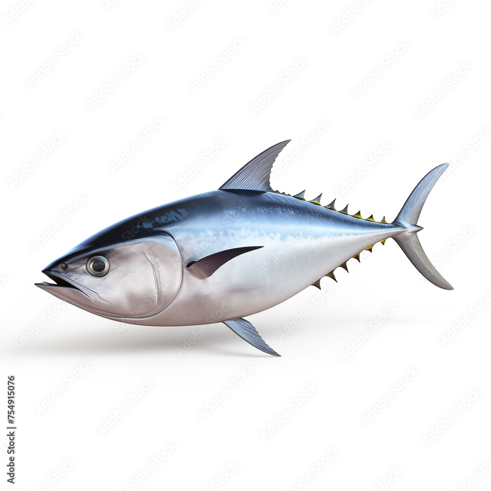 tuna fish on white background сreated with Generative Ai tuna fish on white background сreated with Generative Ai