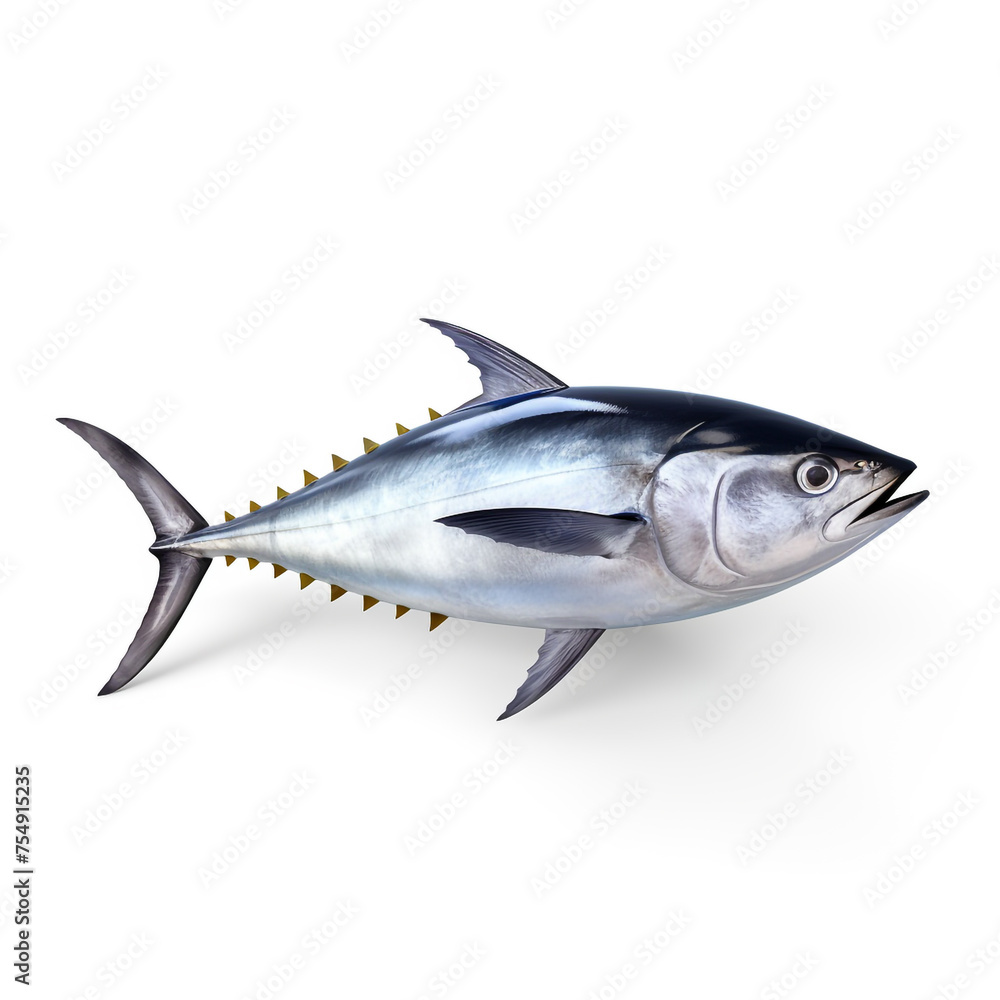 tuna fish on white background сreated with Generative Ai tuna fish on white background сreated with Generative Ai