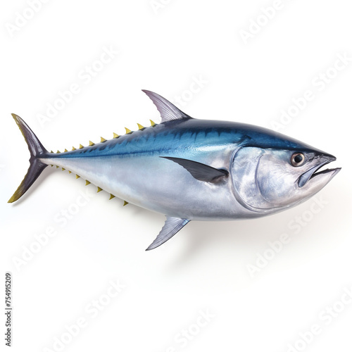 tuna fish on white background   reated with Generative Ai