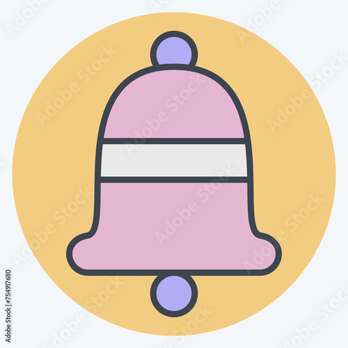 Icon Bell. related to Ring symbol. color mate style. simple design editable. simple illustration