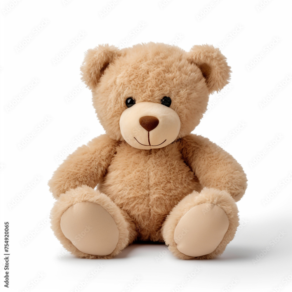 soft toy, teddy bear on a white background сreated with Generative Ai