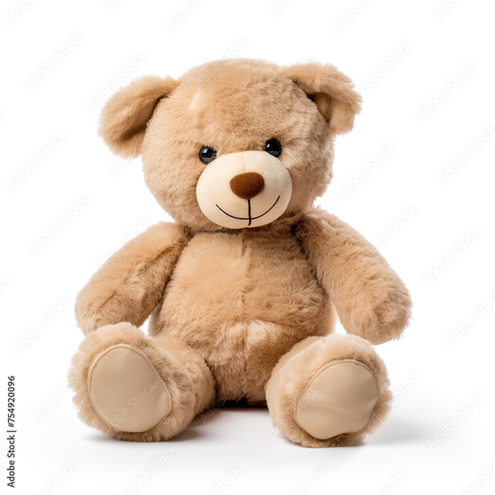 soft toy, teddy bear on a white background сreated with Generative Ai