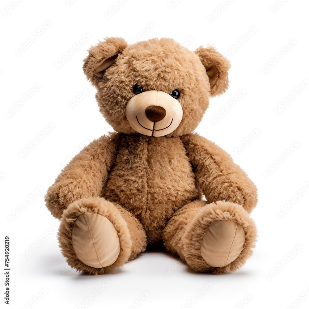 soft toy, teddy bear on a white background сreated with Generative Ai