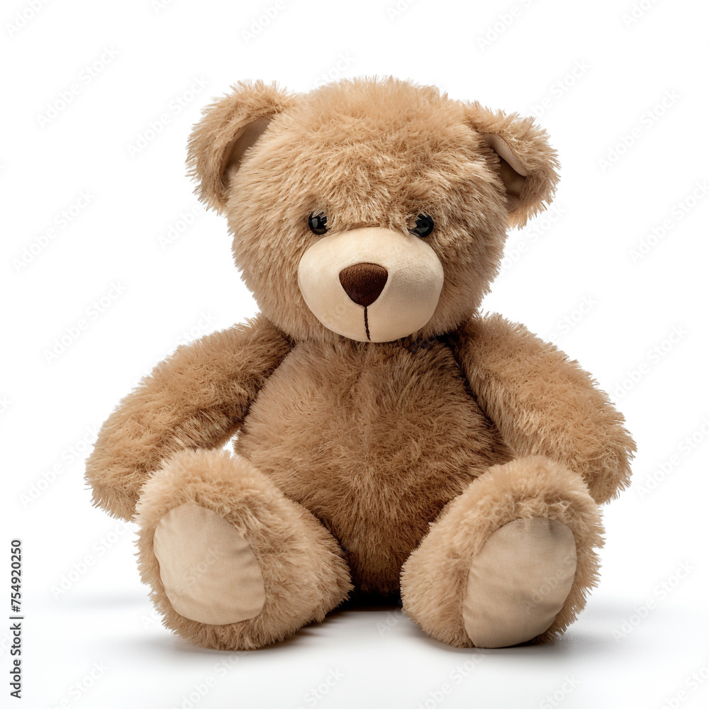 Fototapeta premium soft toy, teddy bear on a white background сreated with Generative Ai