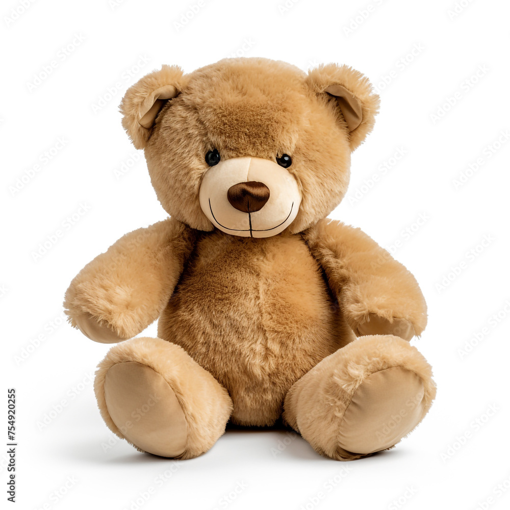 Fototapeta premium soft toy, teddy bear on a white background сreated with Generative Ai