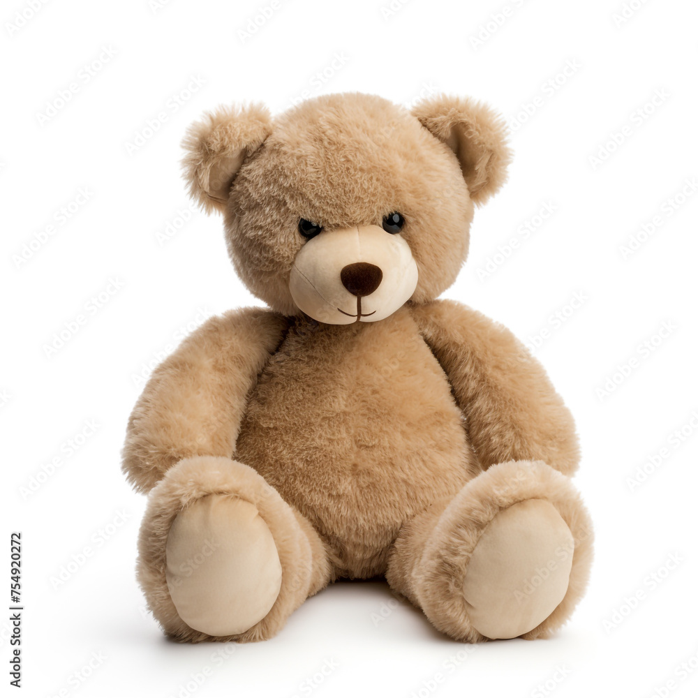 soft toy, teddy bear on a white background сreated with Generative Ai