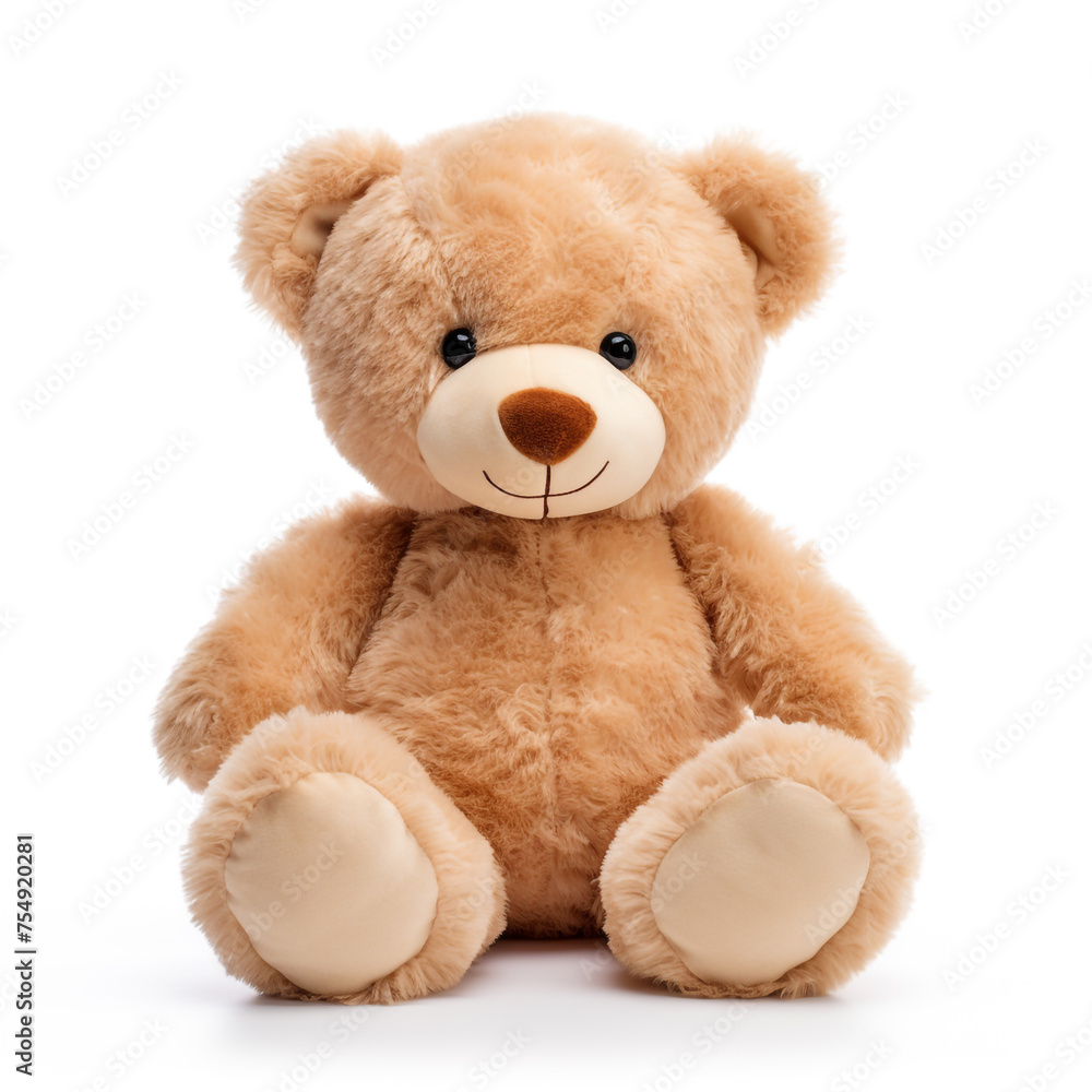 soft toy, teddy bear on a white background сreated with Generative Ai